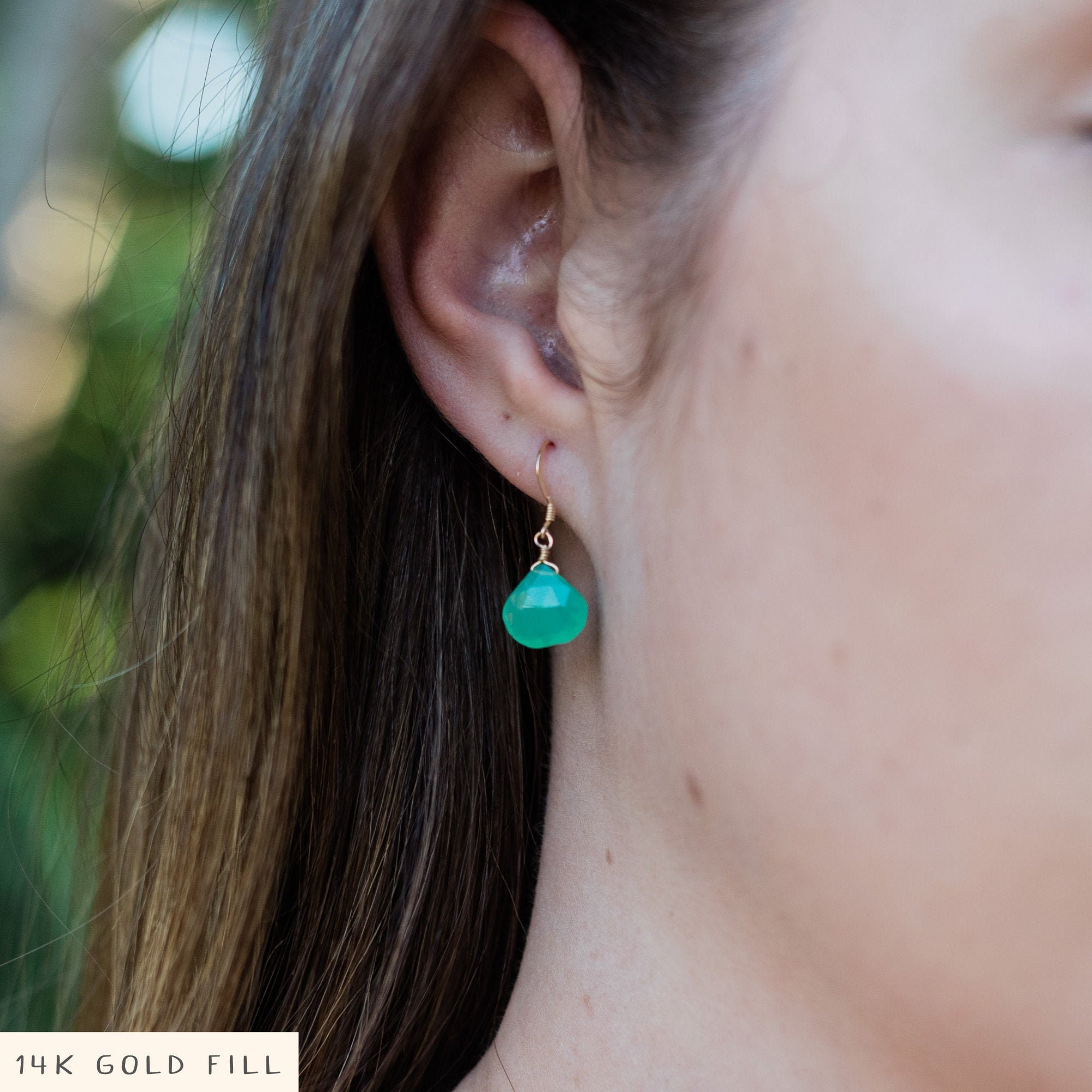 Chrysoprase Earrings. Drop Earrings. Teardrop Earrings. Simple
