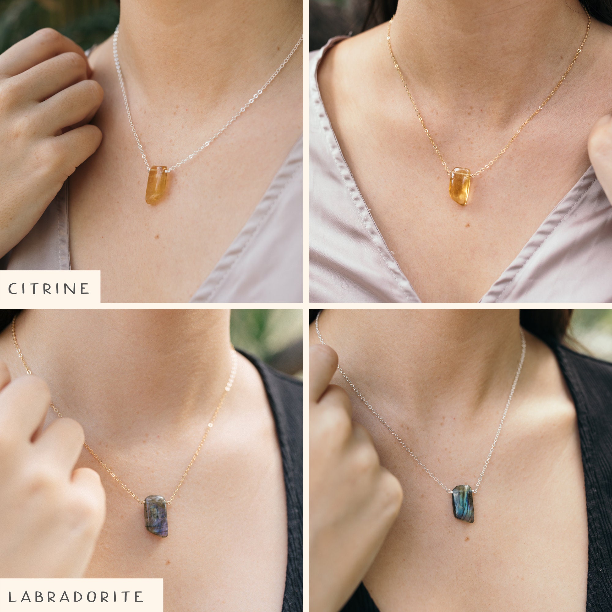 Gemstone Slab Necklace main image 0