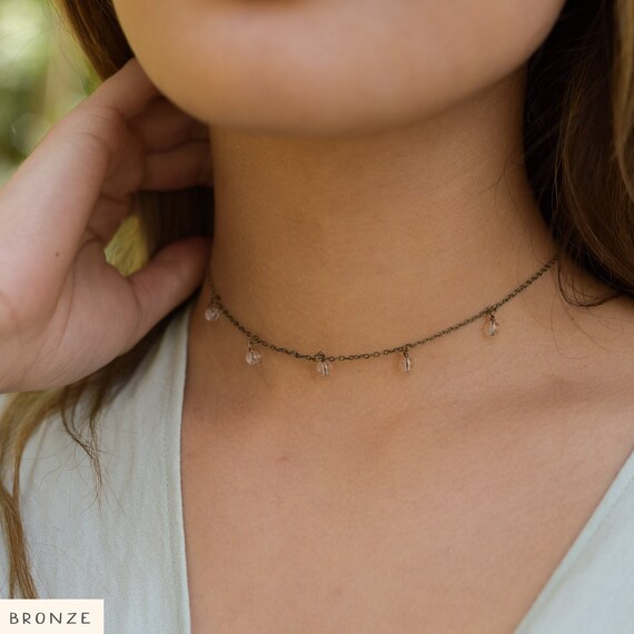 Crystal Quartz Boho Choker. Crystal 