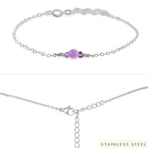 Lavender amethyst bracelet. Light purple amethyst. Handmade jewelry gift for her. Purple amethyst bracelet. February birthstone bracelet. Stainless Steel