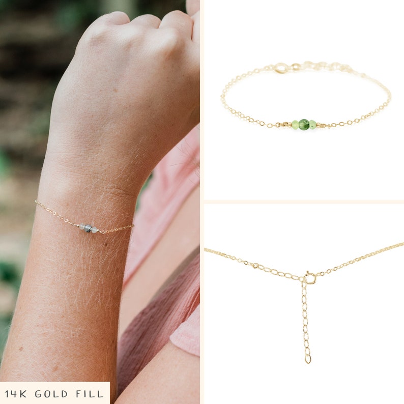 Prehnite bracelet. Prehnite bracelet. Handmade jewelry gift for her. Green gemstone bracelet. Crystal bracelet. Silver or gold bracelet 14k Gold Fill
