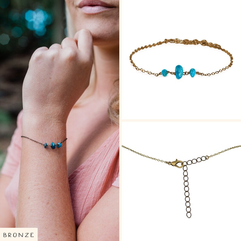 Apatite womens bracelet. Blue apatite bracelet. Blue bead bracelet. Gemstone bracelets. Bracelets for women. Beaded bracelet. Boho bracelet Bronze