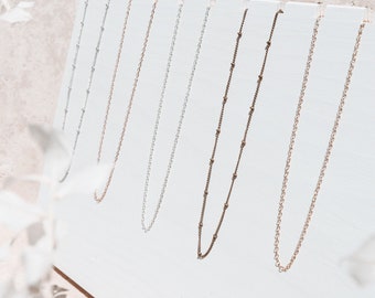 Simple Chain Necklace - Finished Chain Necklace Only - Bronze, Sterling Silver or 14k Gold Fill Chain - Delicate Sparkly Chain