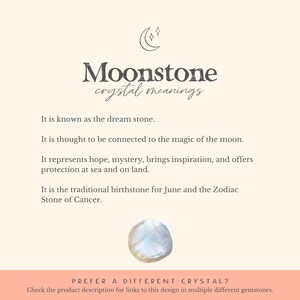 Tiny moonstone necklace. June birthstone necklace gift for women. Gemstone necklace gift for girlfriend. Rainbow moonstone crystal necklace. image 7