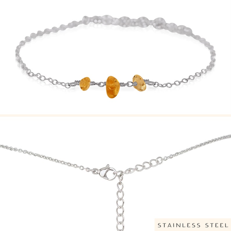 Citrine bohemian bracelet. Citrine bracelet. Citrine stone bracelet. Yellow boho bracelet. Healing bracelet. November birthstone bracelet. Stainless Steel