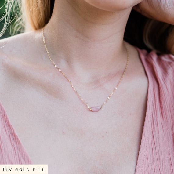 Pink rose 2024 gold necklace