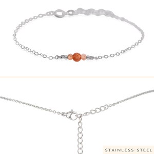 Sunstone bracelet. Sunstone bracelet. Orange bracelet. Gemstone bracelet. Boho crystal bracelet. Orange jewellery. Bracelets for women. Stainless Steel