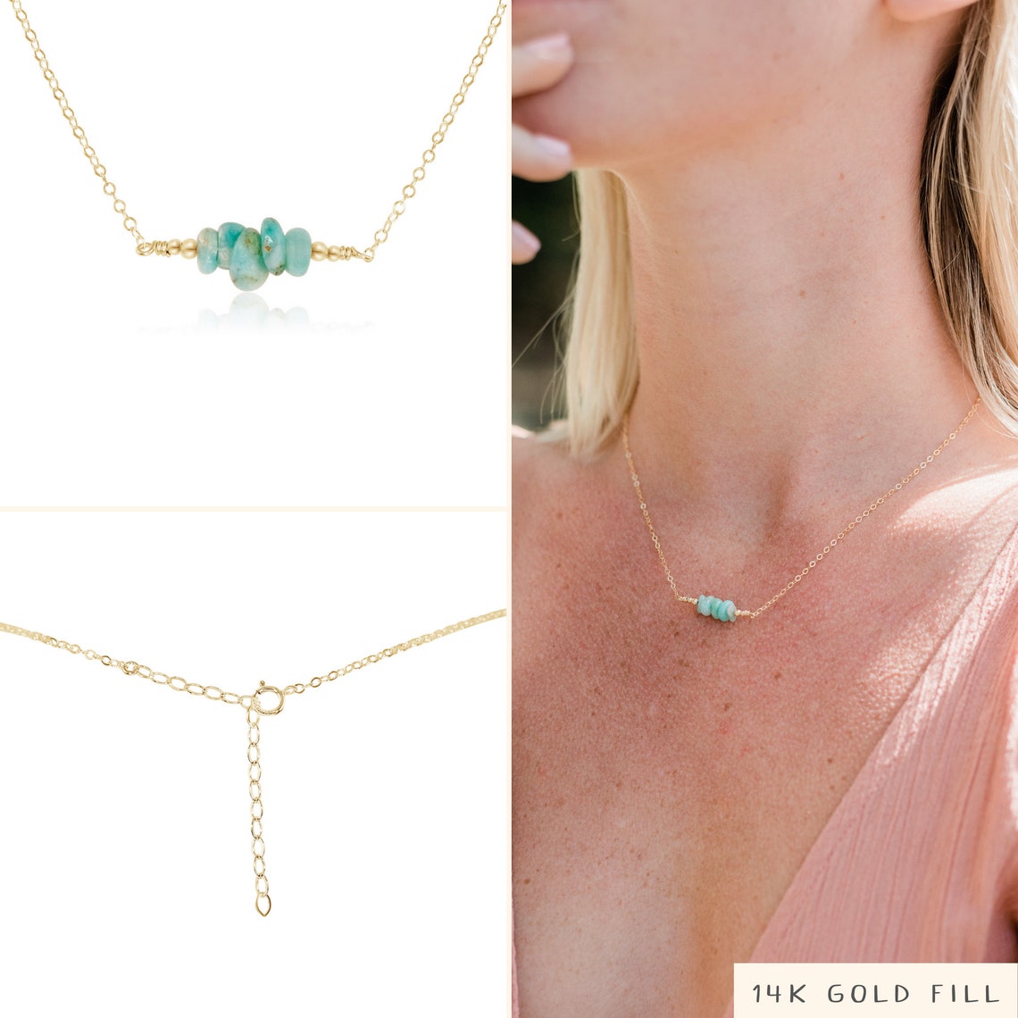 Kasha Semiprecious Stone Necklace – Amazonite