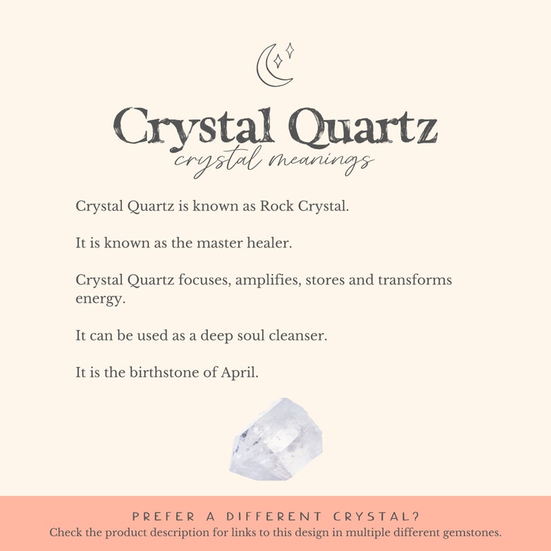 Crystal quartz bead bar crystal bracelet in bronze, silver, gold or rose gold 6 chain with 2 adjustable extender April birthstone image 7