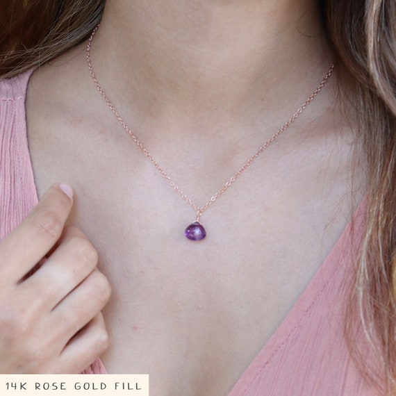 Amethyst Gemstone Necklace. February 