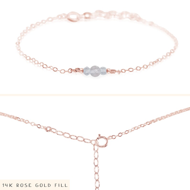 Crystal quartz chakra bracelet. Crystal quartz bracelet. Delicate bracelet. Minimalist bracelets. April birthstone bracelet. Simple bracelet image 3