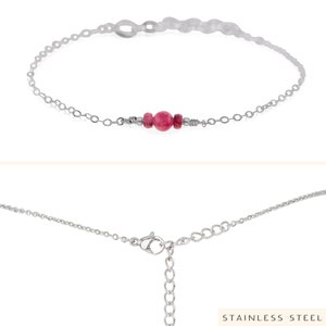 Ruby bracelet. Ruby bracelet. Red ruby bracelet. Handmade jewelry. Gemstone bracelet. Crystal bracelet. July birthstone bracelet Stainless Steel