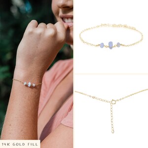 Blue lace agate beaded bracelets. Blue lace agate bracelet. Simple bracelets. Bohemian bracelet. Stone bracelet. Boho bracelet. image 2