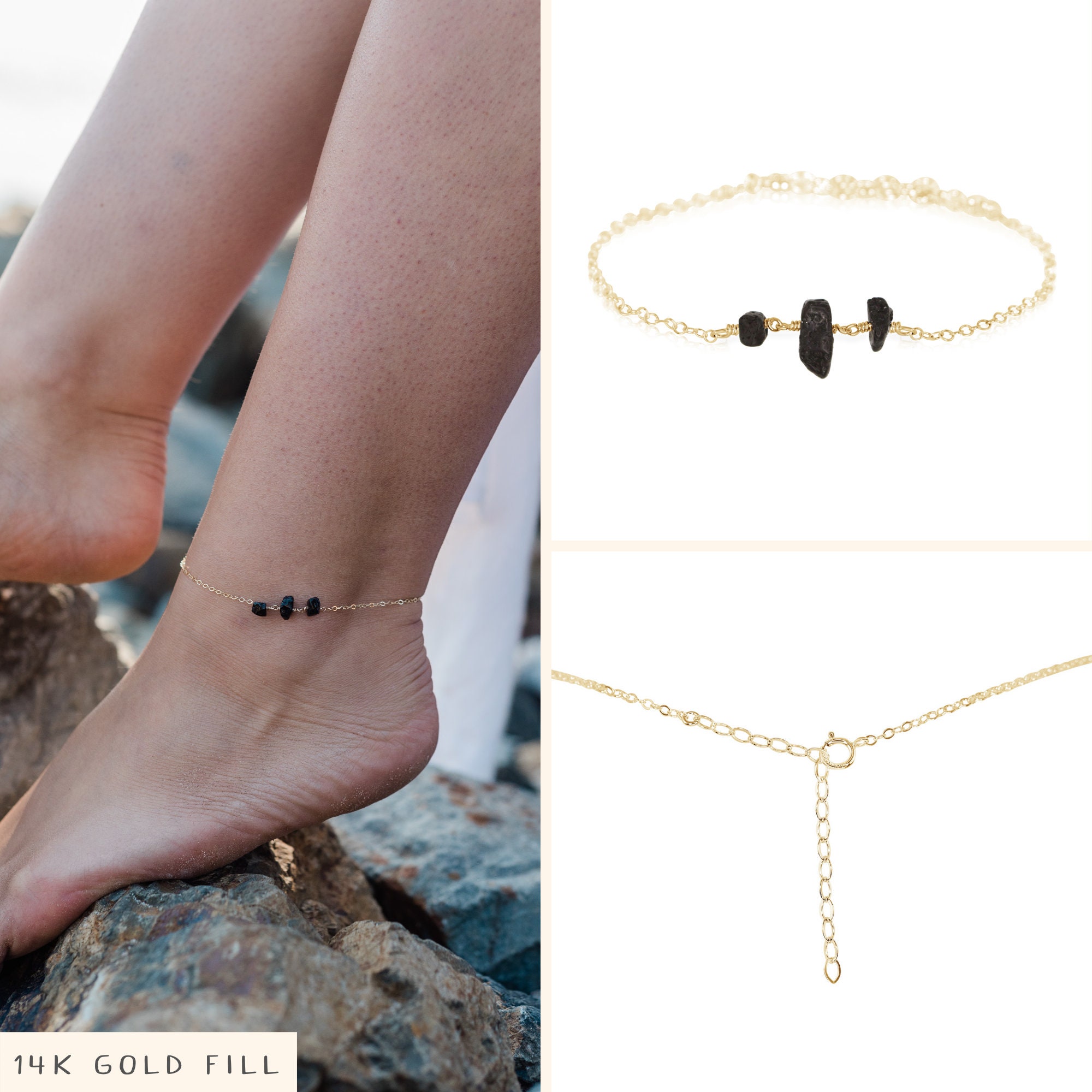 x te Lume Black Anklet アンクレット 14金 x te Lume Black Anklet