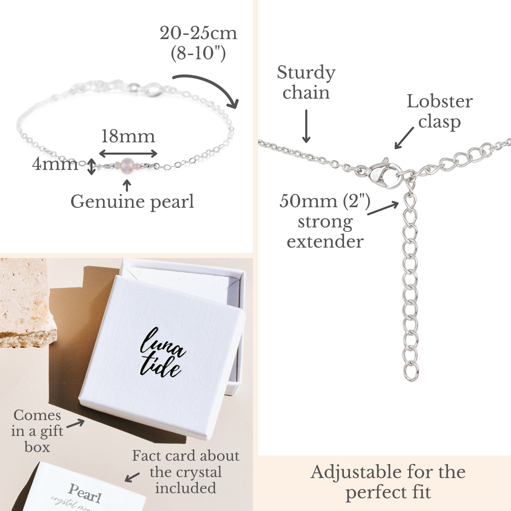 Freshwater Pearl Ankle Bracelet. White Pearl Anklet. White