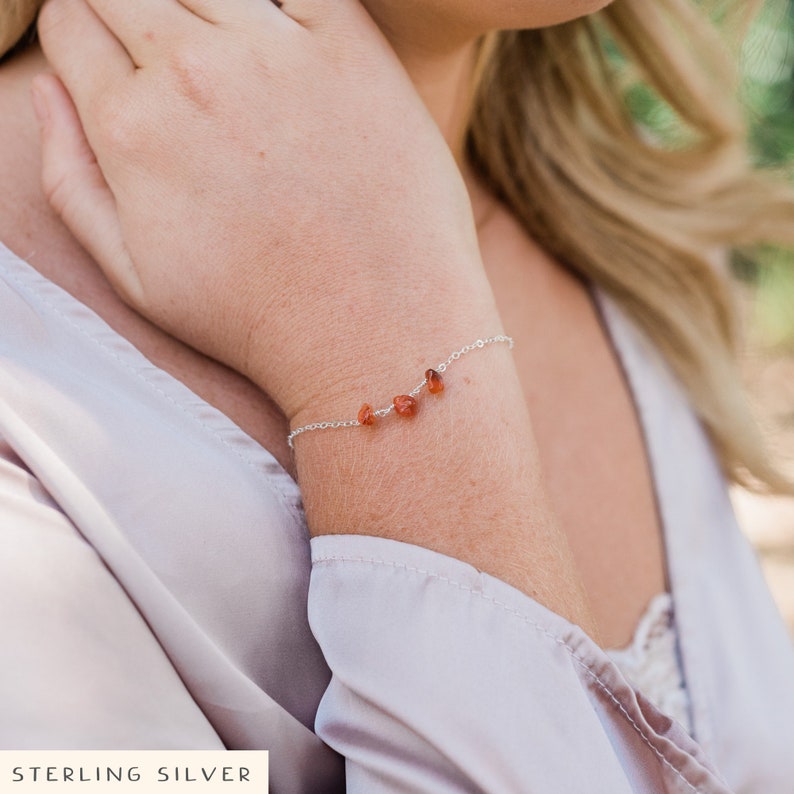 Carnelian simple bracelets. Carnelian bracelet. Red bohemian bracelet. Orange stone bracelet. Boho bracelet. July birhtstone bracelet. image 1