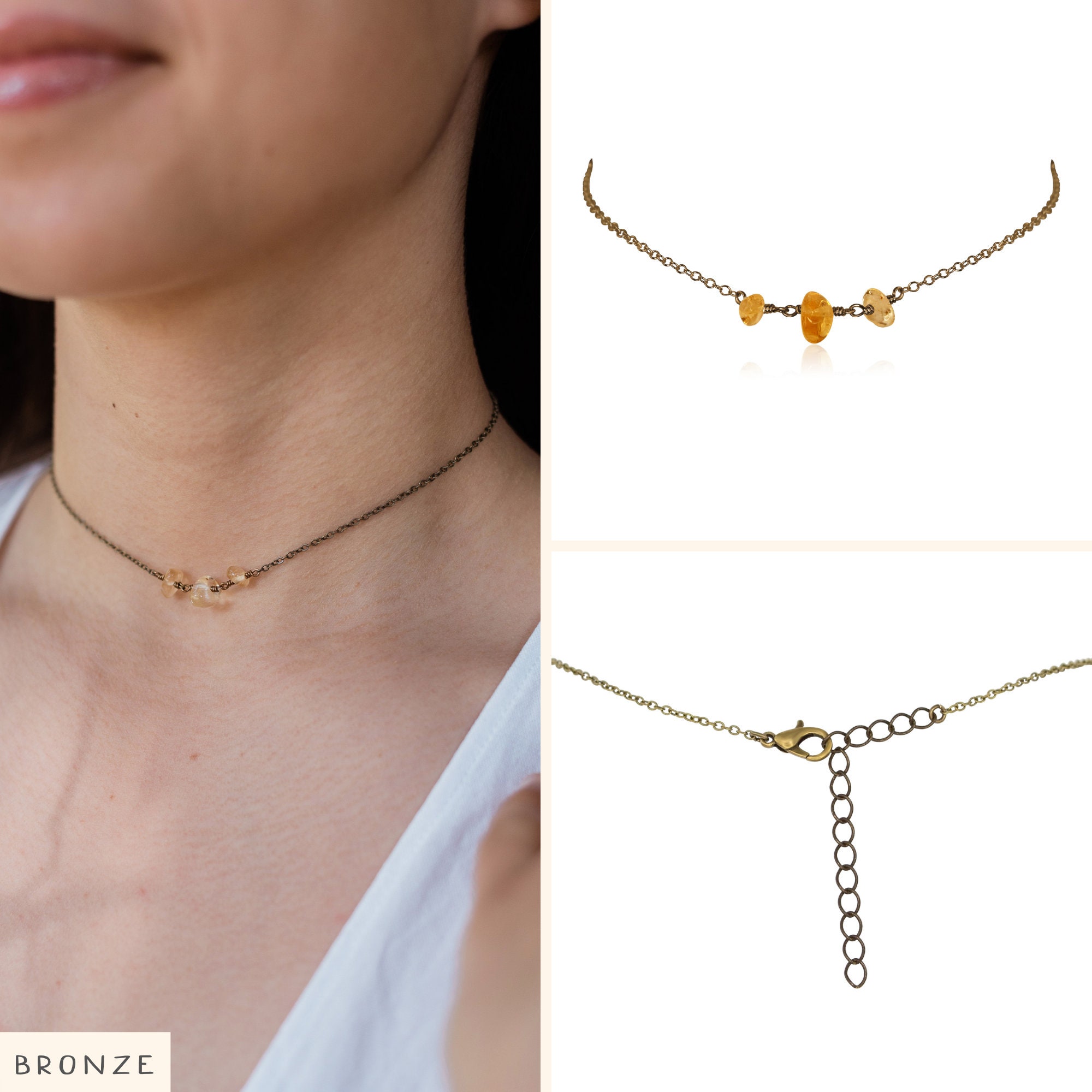 Choker citrine necklace clearance