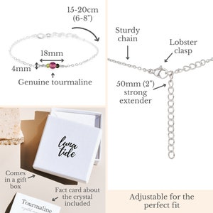 Multicoloured tourmaline bracelet. Tourmaline bracelet. Handmade jewelry. Gemstone bracelet. Crystal bracelet. October birthstone bracelet image 8