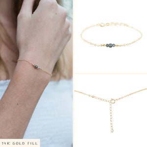Labradorite simple bracelet. Labradorite bracelet. Bridesmaids bracelet. Gemstone bracelet. Dainty gold bracelet. Blue dainty bracelet. 14k Gold Fill