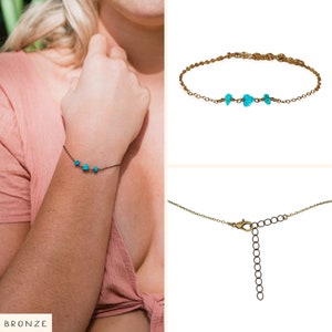 Turquoise protection bracelet. Turquoise bracelet. Womens bracelet. December birthstone. Bead bracelet. Gemstone bracelets. Beaded bracelets image 6