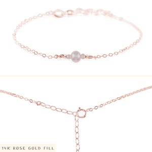Freshwater pearl dainty bracelet. Pearl bracelet. June birthstone bracelet. Pearl bridesmaids bracelet. Pearl dainty gold bracelet 14k Rose Gold Fill