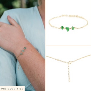Aventurine gemstone bracelets. Aventurine bracelet. Bracelets for women. Green beaded bracelets. Simple bracelets. Green Bohemian bracelet. 14k Gold Fill