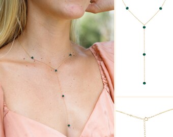 Malachite Lariat Necklace Malachite Lariat Necklace