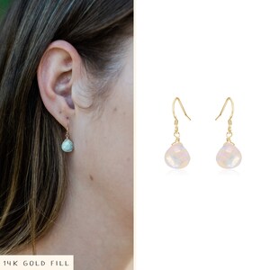 Rainbow moonstone earrings. Bridesmaids earrings. June birthstone drop earrings. Bridesmaid earrings. Dangle earrings. Crystal earrings. image 2