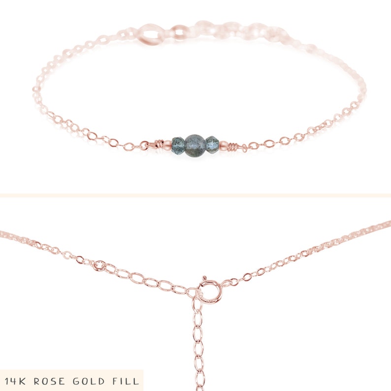 Labradorite simple bracelet. Labradorite bracelet. Bridesmaids bracelet. Gemstone bracelet. Dainty gold bracelet. Blue dainty bracelet. 14k Rose Gold Fill