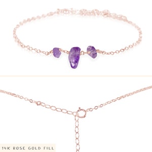 Amethyst protection bracelet. Womens bracelet. Purple bead bracelet. Gemstone bracelets. Amethyst bracelet. February birthstone bracelet. 14k Rose Gold Fill