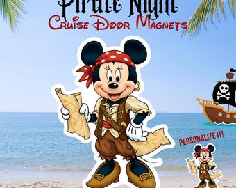 PIRATE NIGHT Cruise Door Magnet | Minnie | Mouse | DCL