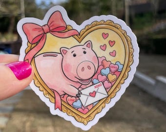 NEW! HAMM Sticker | Toy Story | Water Resistant Vinyl Sticker | Valentine Heart | Disney Character