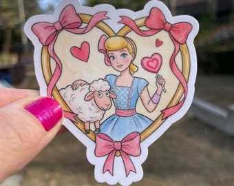 NEW! BO PEEP Sticker | Toy Story | Water Resistant Vinyl Sticker | Valentine Heart | Disney Character