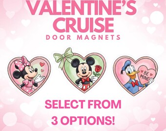 VALENTINE MAGNETS Mickey & Friends | Mickey, Minnie or Donald | Cruise Door Decoration, Disney Cruise, Valentine's Day