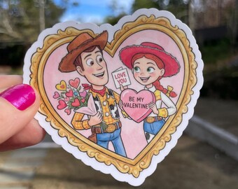 NEW! WOODY & JESS Toy Story Valentine Sticker | Water Resistant Vinyl Sticker
