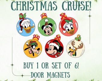 NEW! MICKEY and Friends Christmas Ornament Magnets | Cruise Door or Refrigerator Magnet, Very Merrytime Cruise, Christmas Decoration