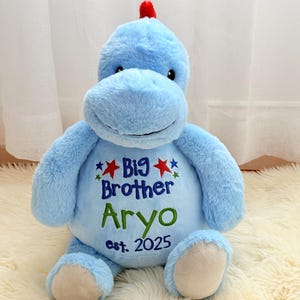 Personalized Big Brother Stuffed Animal - Sibling gift - Embroidered Stuffed Animal - Personalized Plush - Big Brother Gift - New baby