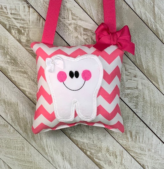 choose your color or fabric Tooth fairy pillow with tooth chart READY TO SHIP! chevron FabuMimi Original