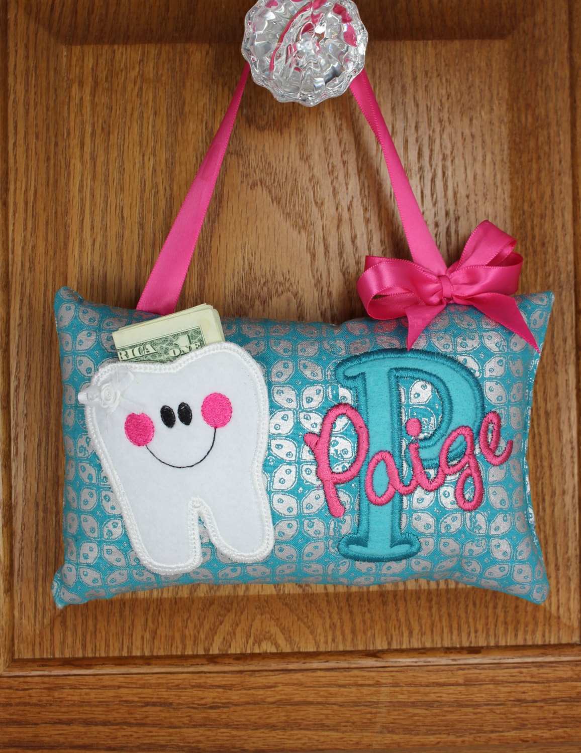 Personalized Tooth Fairy Pillow for Girl teal and hot pink Etsy Personalized Tooth Fairy Pillow for Girl teal and hot pink Etsy