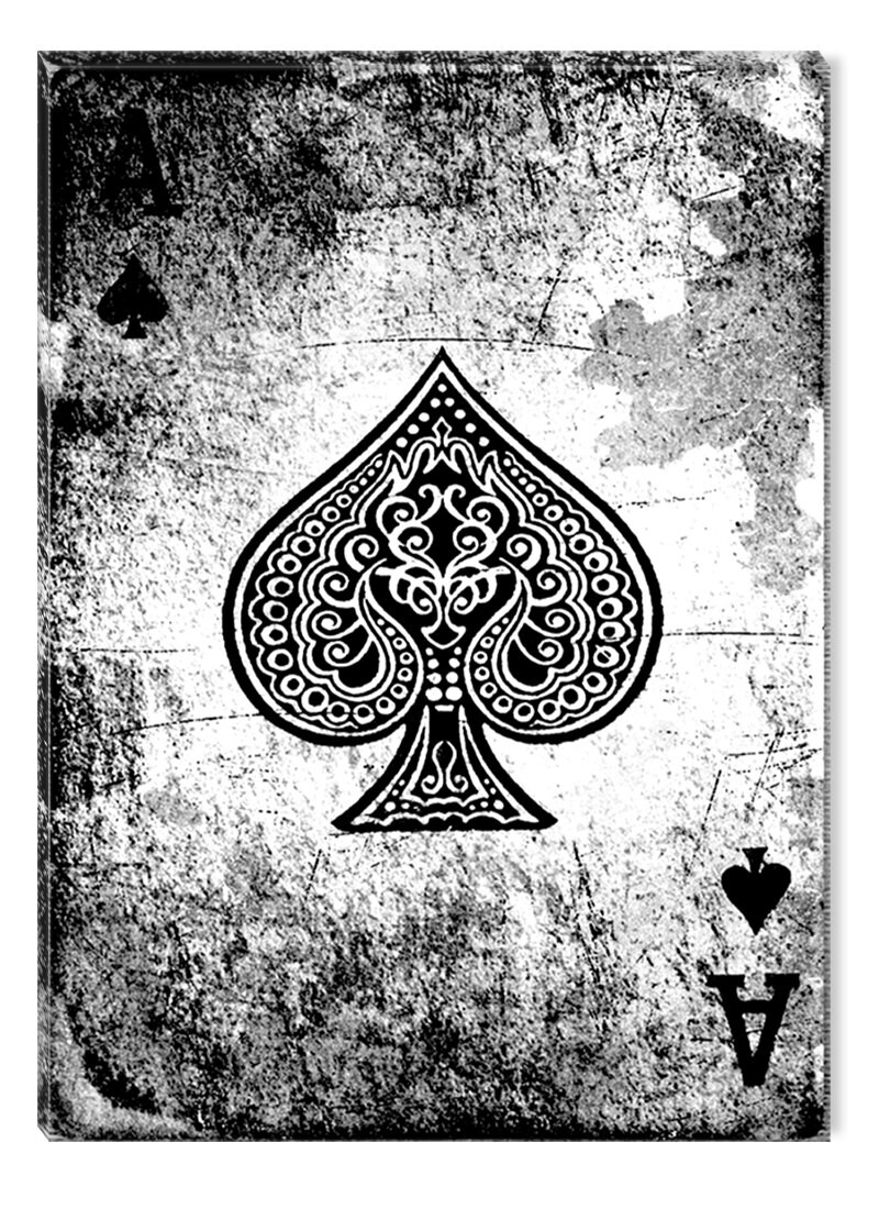 Lucky Poker Ace of Spades Canvas Wall Art 5 Stars Gift | Etsy