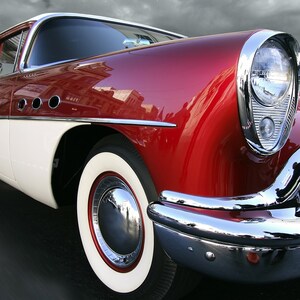 Glass Wall Art Acrylic Decor Retro car Burgundy 5 Stars Gift | Etsy