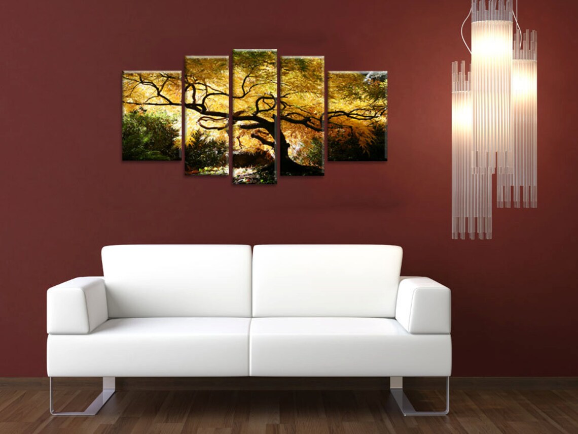 Maple Tree Fantastic Canvas Wall Art Set of 5 Startonight Etsy