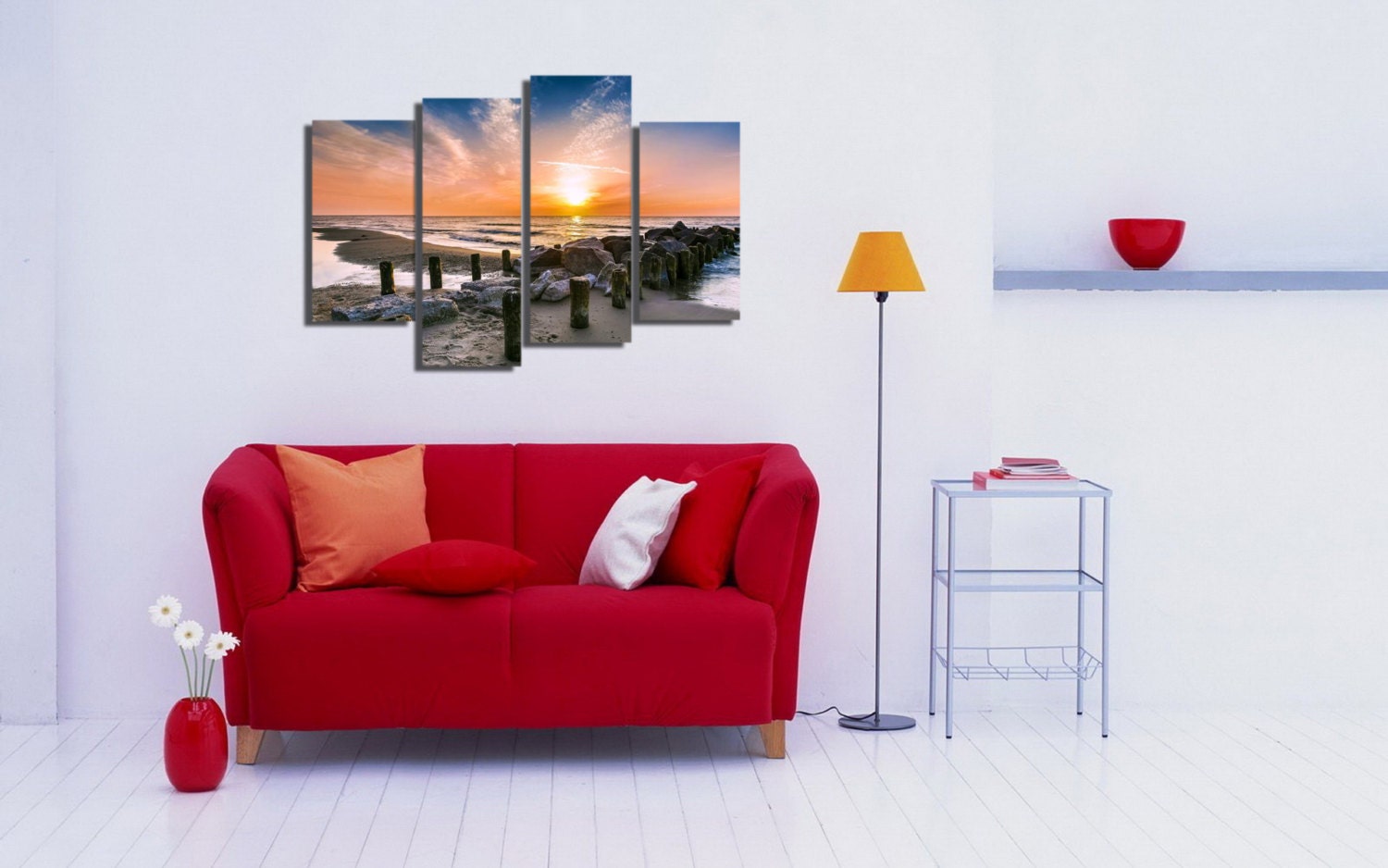 Glass Wall Art Acrylic Decor Set Escape in the Sunset 5 Etsy