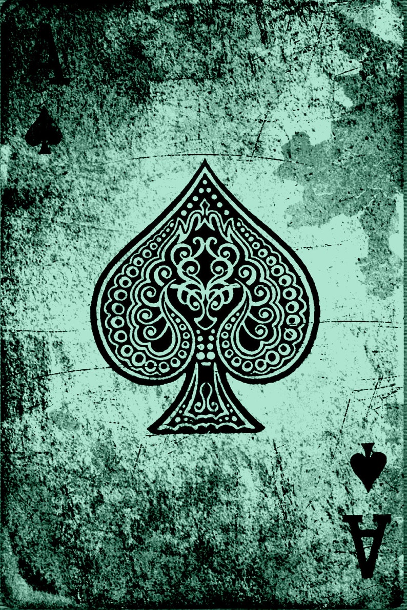 Lucky Poker Ace of Spades Canvas Wall Art 5 Stars Gift - Etsy