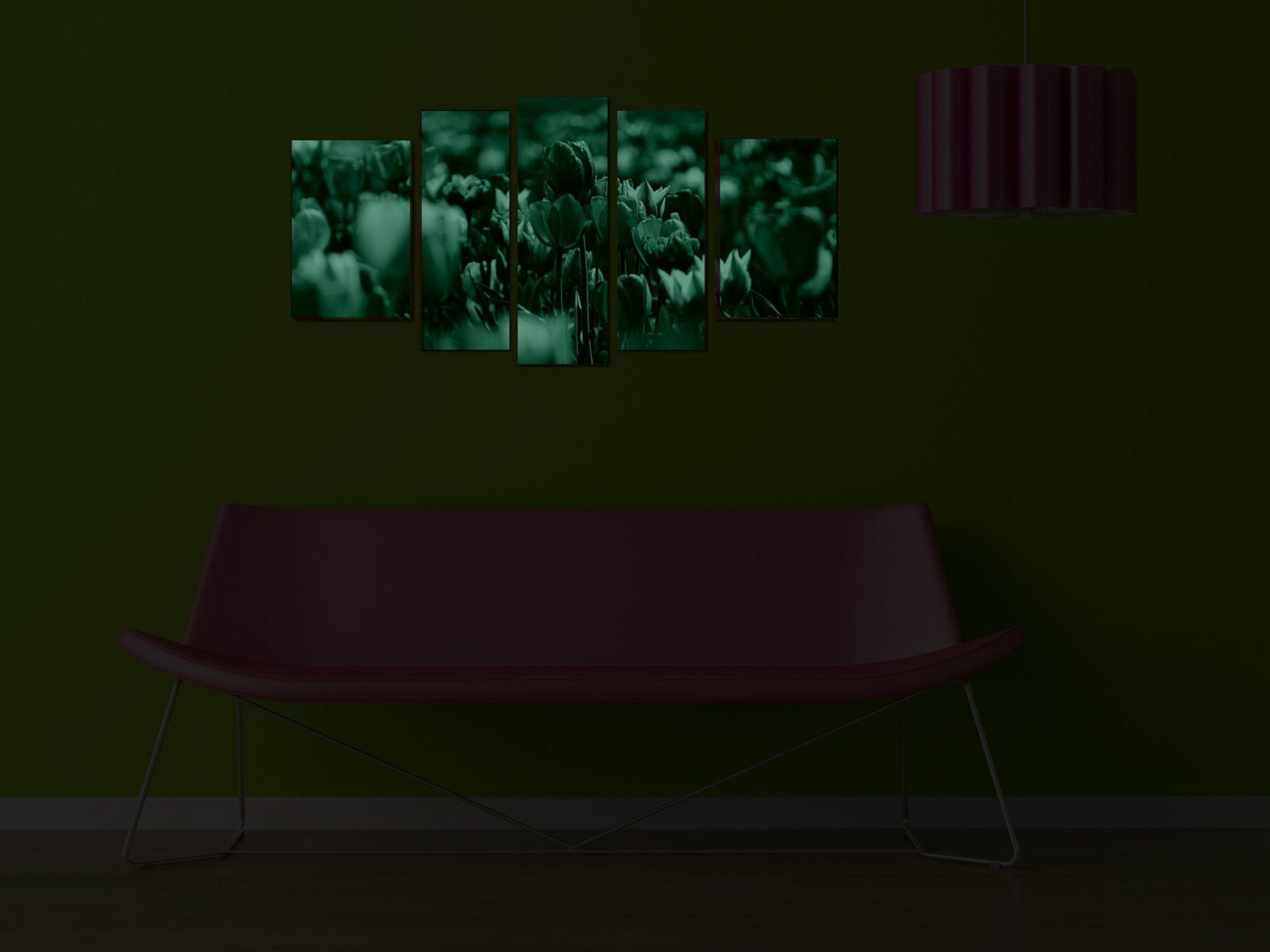 Glass Wall Art Acrylic Decor Set Colored Tulips 5 Stars Gift Etsy