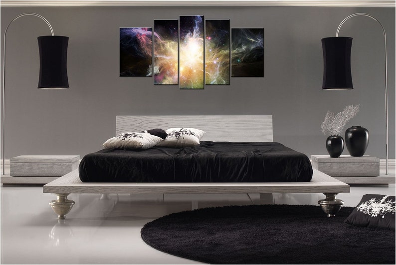 Galaxy Canvas Wall Art Print Set for Home Decoration by Etsy