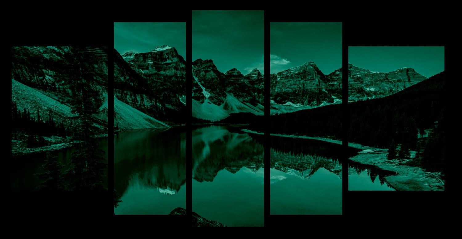 Glass Wall Art Acrylic Decor Set Mountain Lake 5 Stars Gift Etsy