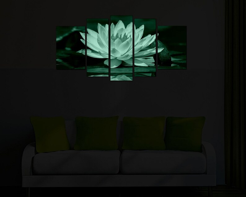 Glass Wall Art Acrylic Decor Set Water Lily 5 Stars Gift and Etsy