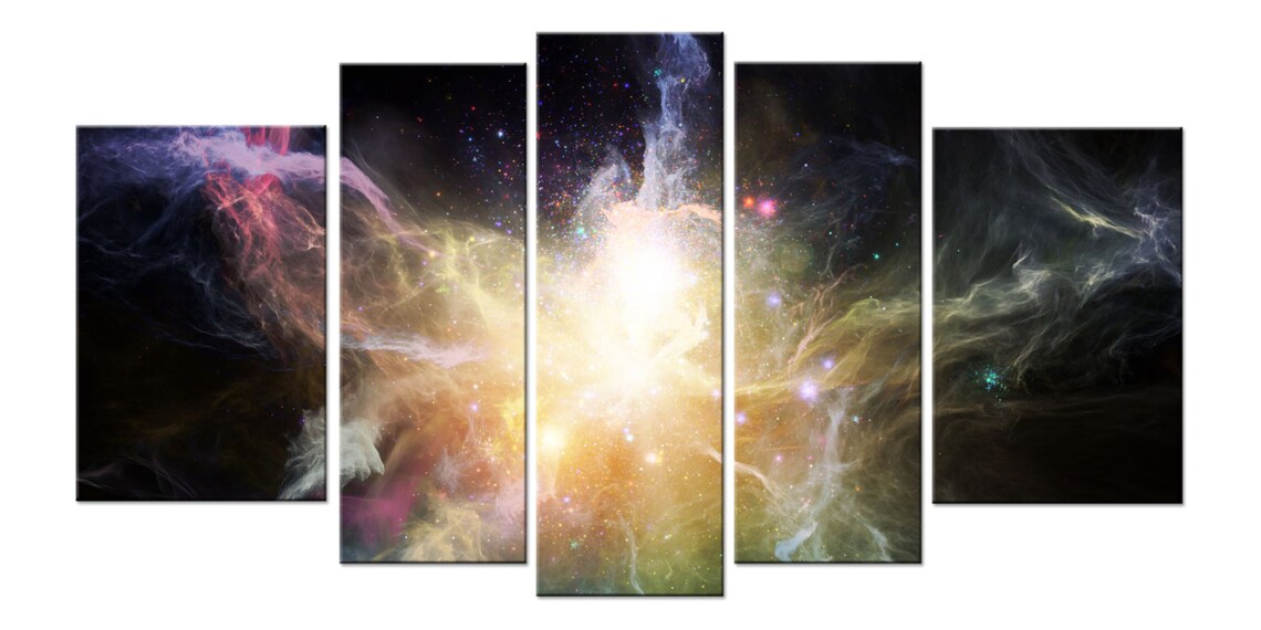Galaxy Canvas Wall Art Print Set for Home Decoration by Etsy