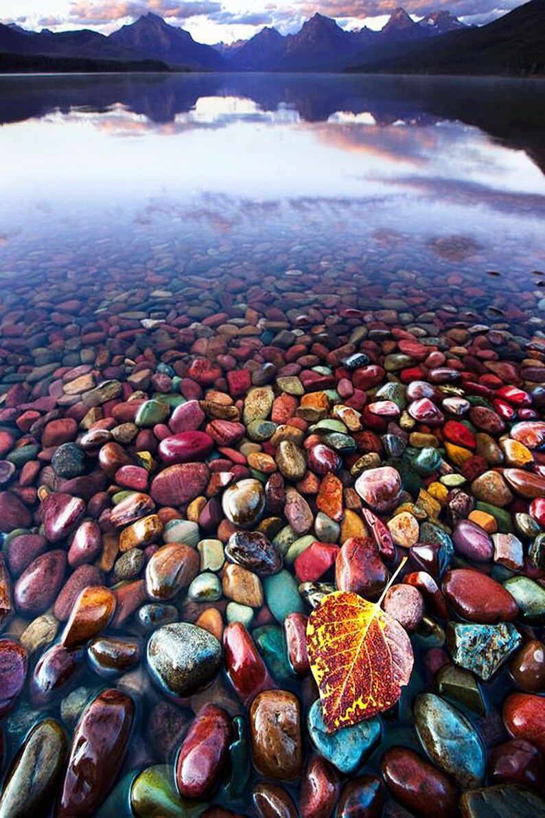 Glass Wall Art Acrylic Decor Colored Stones in Water 5 Stars Etsy